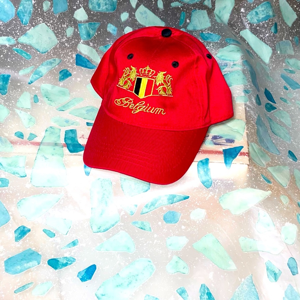 Hat Depicting Belgium and Flag With Kingdom Since 1830 on Back PREOWNED